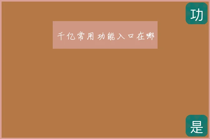 千亿常用功能入口在哪