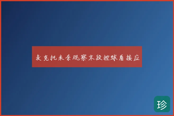 麦克托米奈观察末段控球看接应